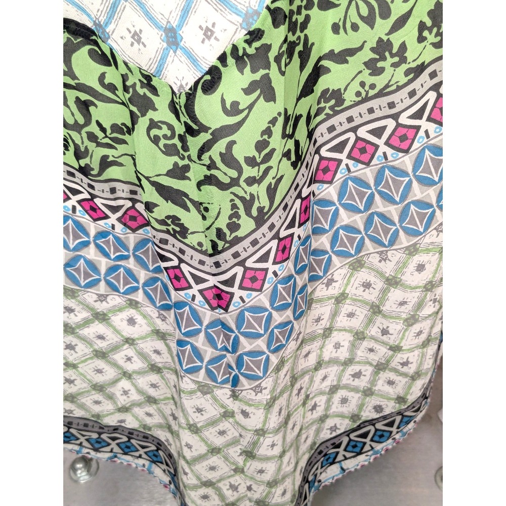 Sundance 100% Silk Sleeveless Handkerchief Hem Maxi Dress Size L - Picture 5 of 12